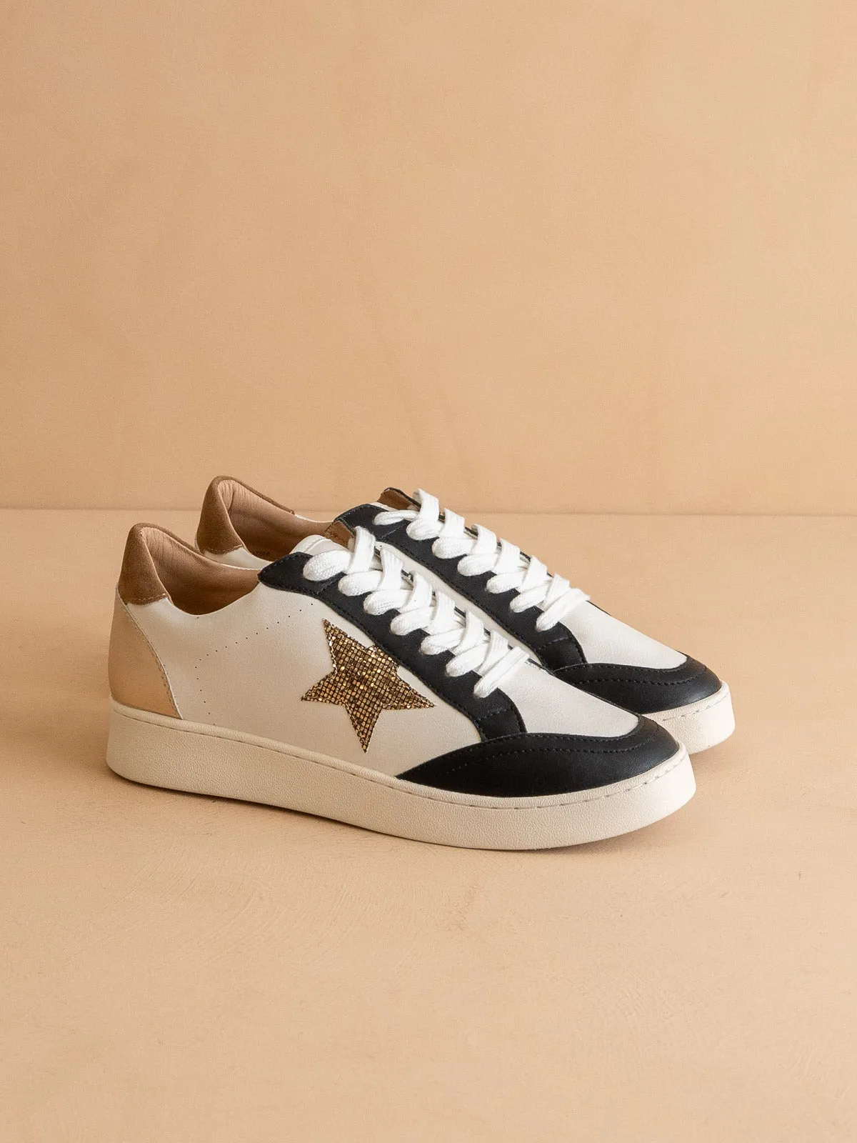 The Eliana | Black Vintage Star Sneakers