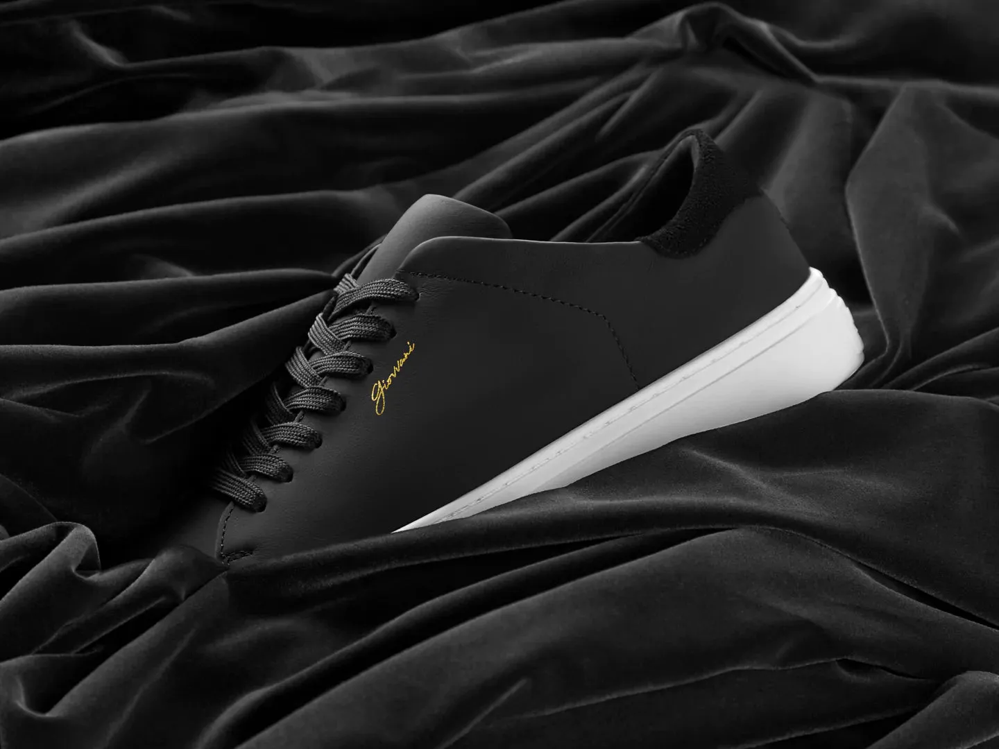 The Lorenzo - Black Leather / White Sole - Womens