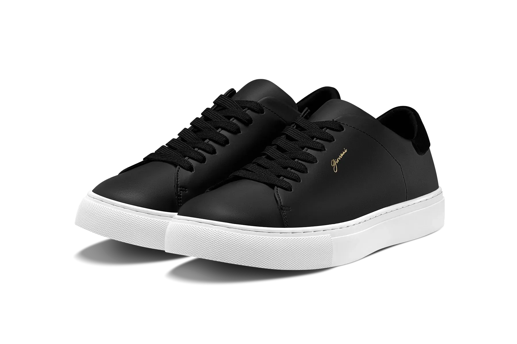 The Lorenzo - Black Leather / White Sole - Womens