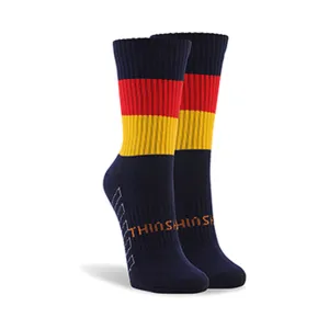 ThinSkins Short Football Socks - Navy - Red/Gold Hoop