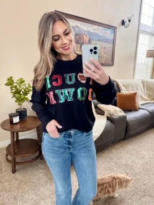 Touch Down Football Sequin Pullover
