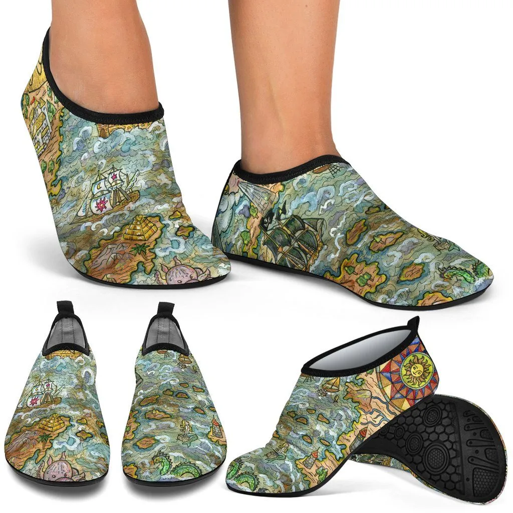 Treasure Map Aqua Shoes