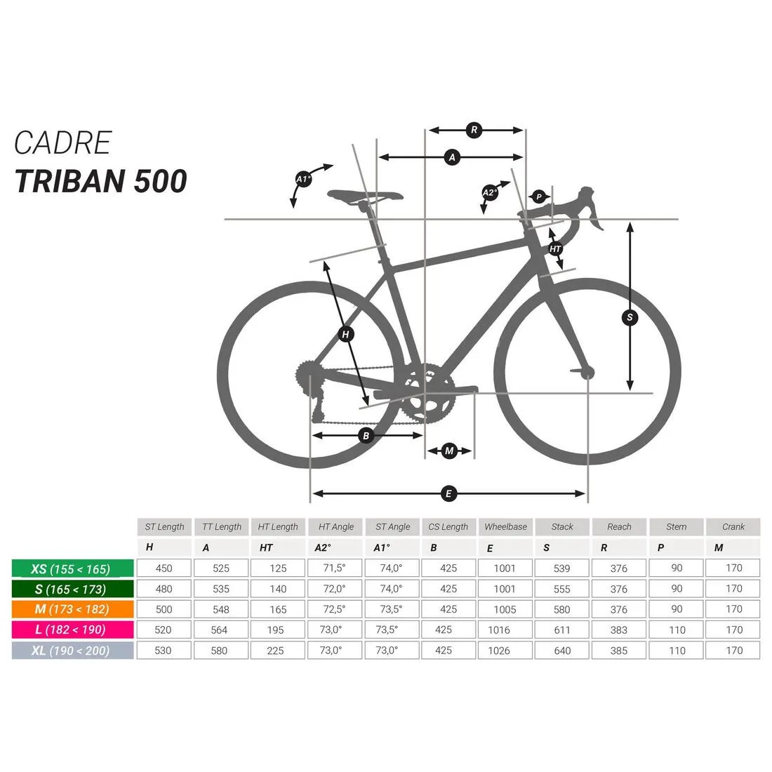 Triban 500 Cyclotourism Road Bike - Black/White