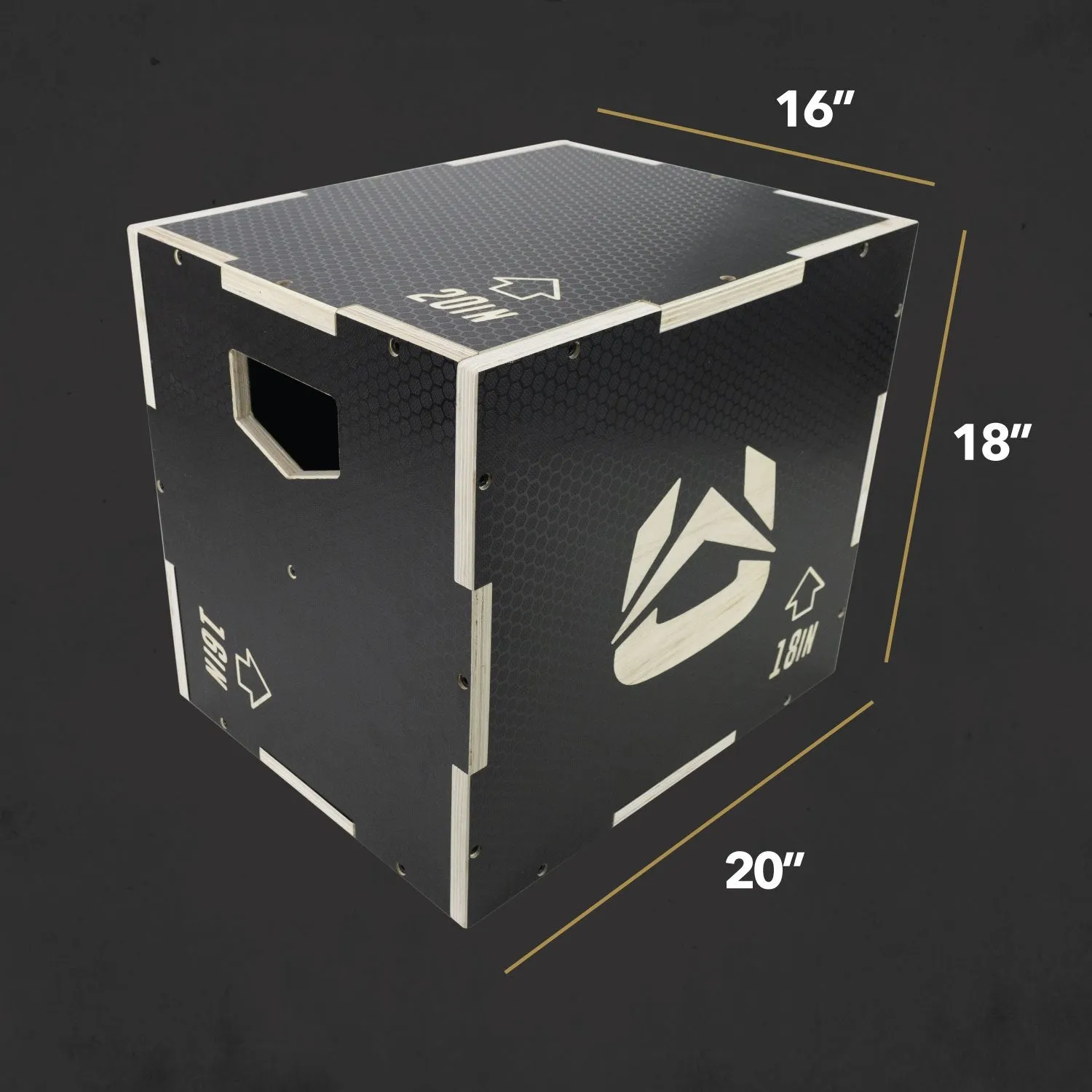Ultra Fitness Gear 3 in 1 Anti-Slip Wood Plyo Box for Jump, Crossfit, Plyometrics. Sizes: 30/24/20, 24/20/16, 20/18/16, or 16/14/12