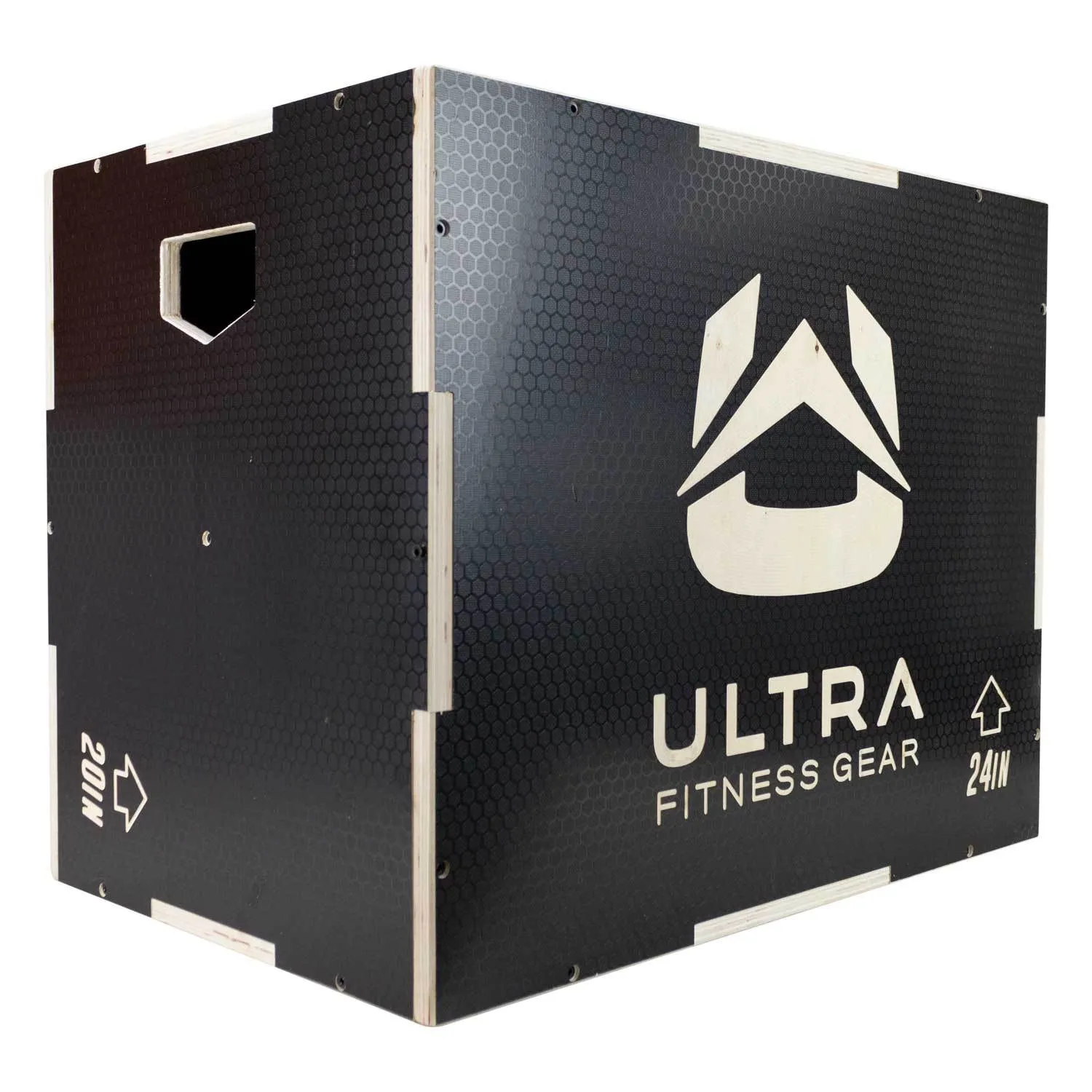 Ultra Fitness Gear 3 in 1 Anti-Slip Wood Plyo Box for Jump, Crossfit, Plyometrics. Sizes: 30/24/20, 24/20/16, 20/18/16, or 16/14/12