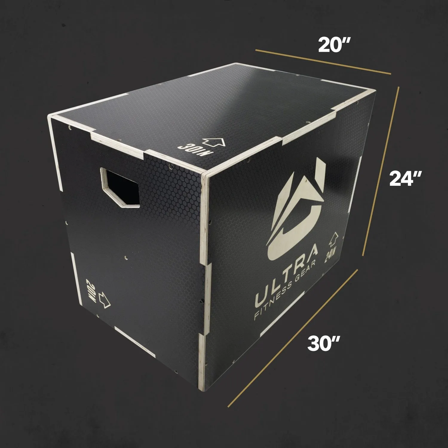 Ultra Fitness Gear 3 in 1 Anti-Slip Wood Plyo Box for Jump, Crossfit, Plyometrics. Sizes: 30/24/20, 24/20/16, 20/18/16, or 16/14/12