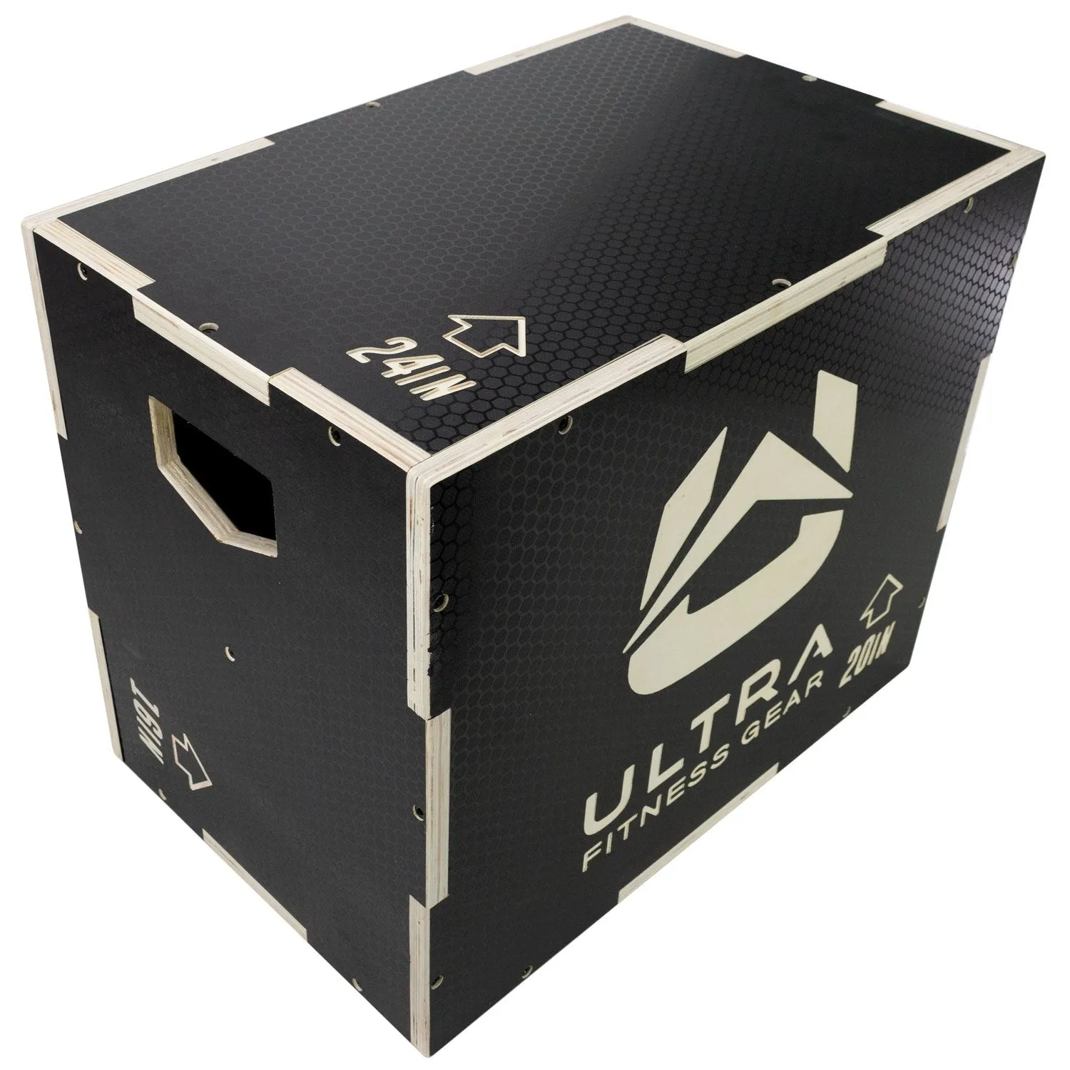 Ultra Fitness Gear 3 in 1 Anti-Slip Wood Plyo Box for Jump, Crossfit, Plyometrics. Sizes: 30/24/20, 24/20/16, 20/18/16, or 16/14/12