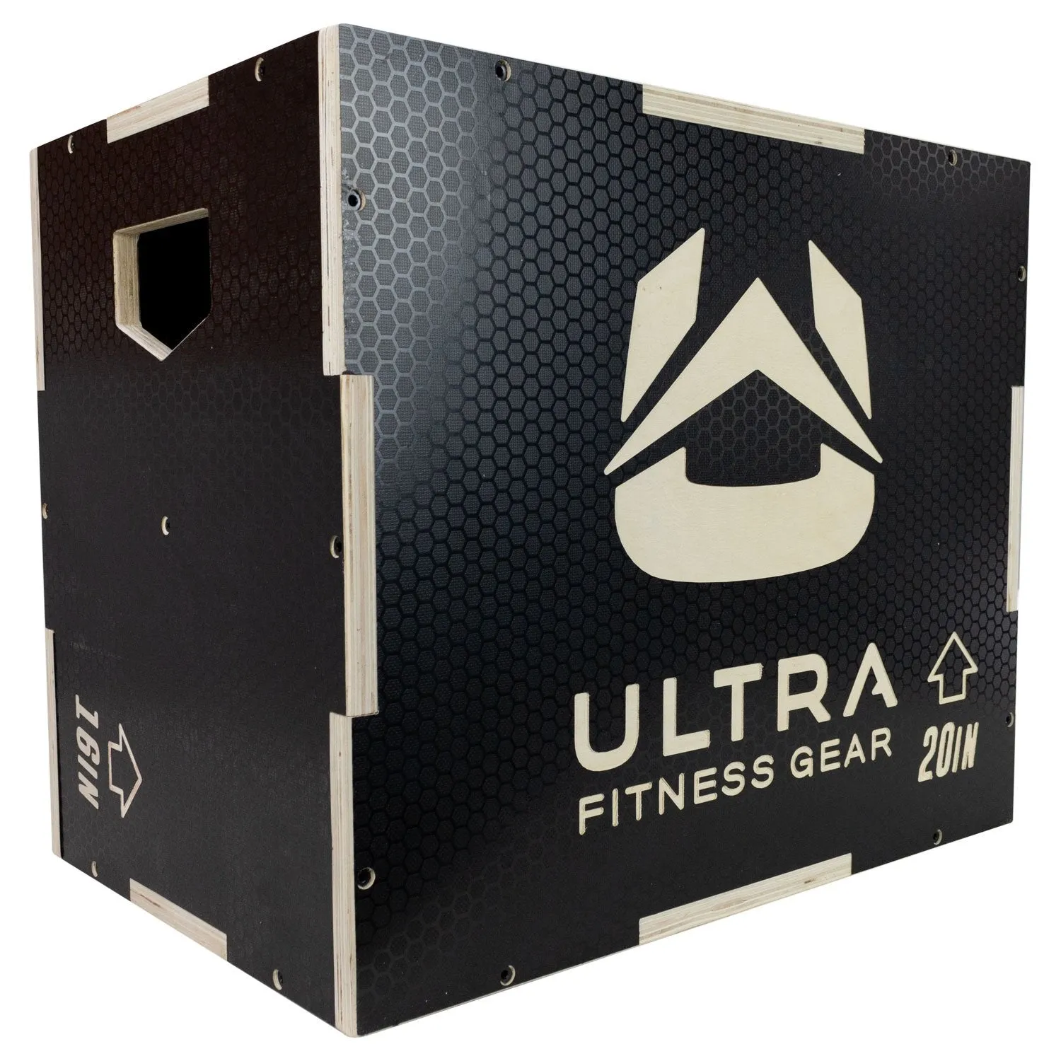 Ultra Fitness Gear 3 in 1 Anti-Slip Wood Plyo Box for Jump, Crossfit, Plyometrics. Sizes: 30/24/20, 24/20/16, 20/18/16, or 16/14/12