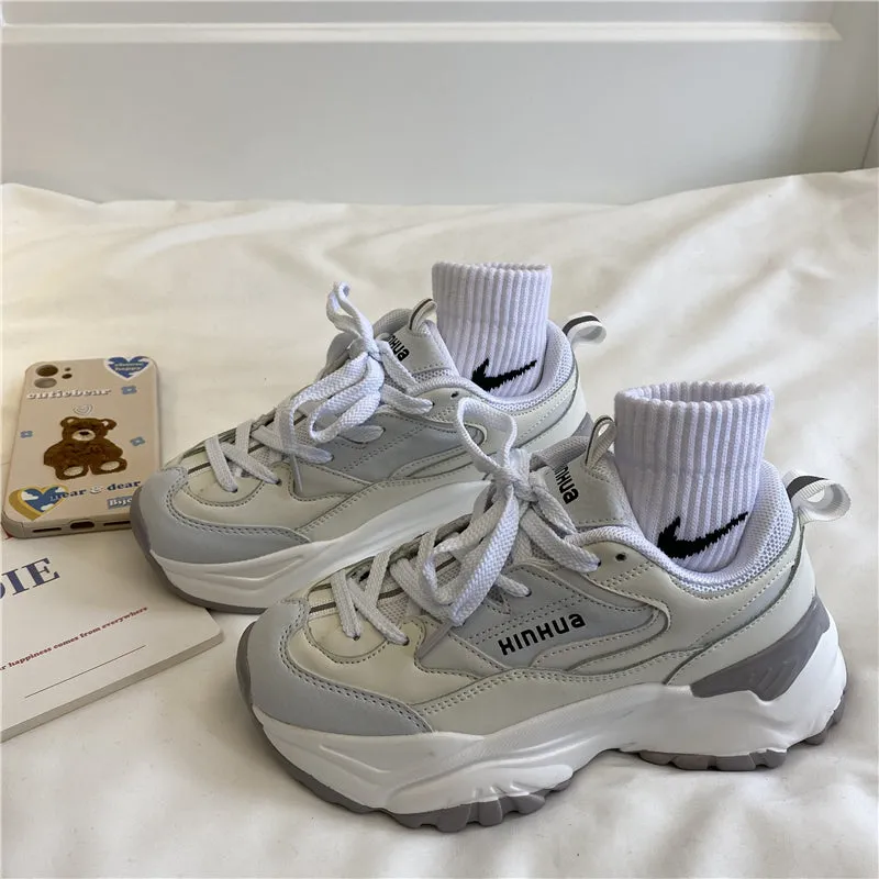 ULZZANG BLACK/WHITE/GREY PLATFORM SNEAKERS UB2530