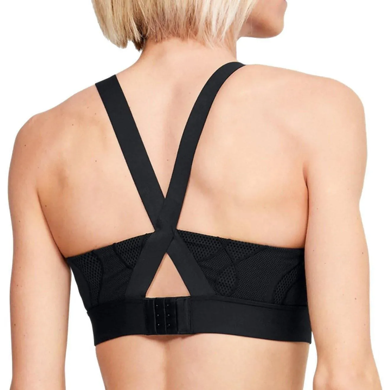 Under Armour Rush Mid Jacquard Womens Sports Bra - Black