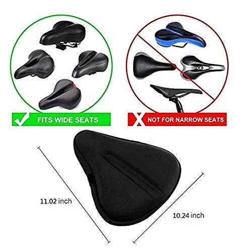 Uniavo Waterproof Classic U12 Silica Gel and High-density Foam Bicycle Seat Cover for Wide Seats (Black)