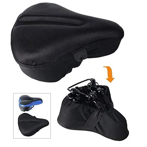 Uniavo Waterproof Classic U12 Silica Gel and High-density Foam Bicycle Seat Cover for Wide Seats (Black)