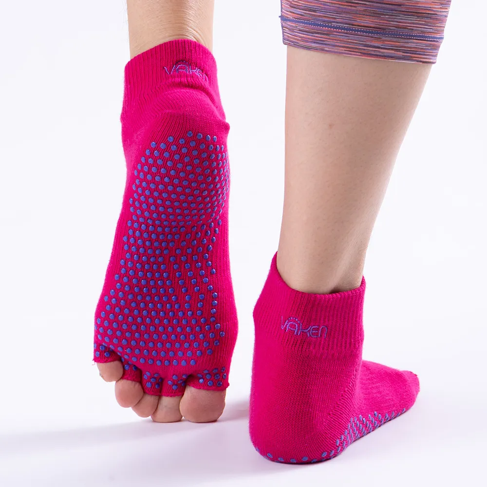 Vaken Grip Socks-1 Pair/Pack - Pink Dot Purple