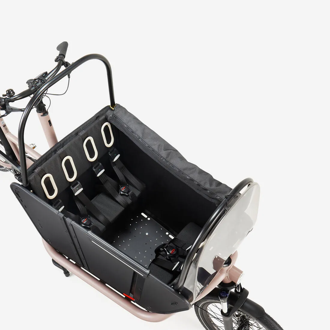 Velo cargo electrique biporteur famille f900e taupe