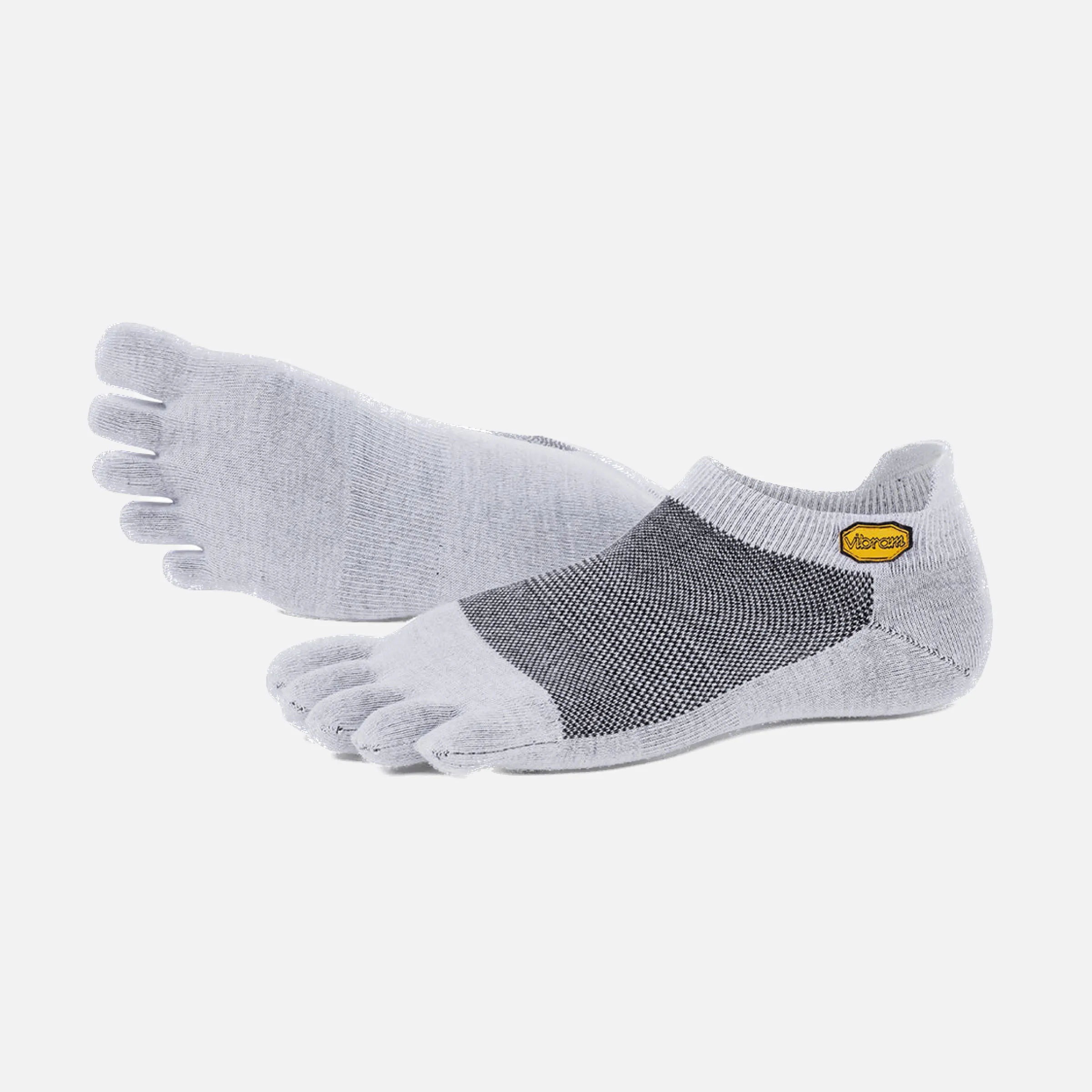 Vibram 5Toe Sock No Show (Pack of 2)(LightGrey-YellowGrey)