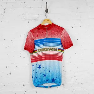 Vintage Colorado Sports Cycling Jersey - Red/Blue - L