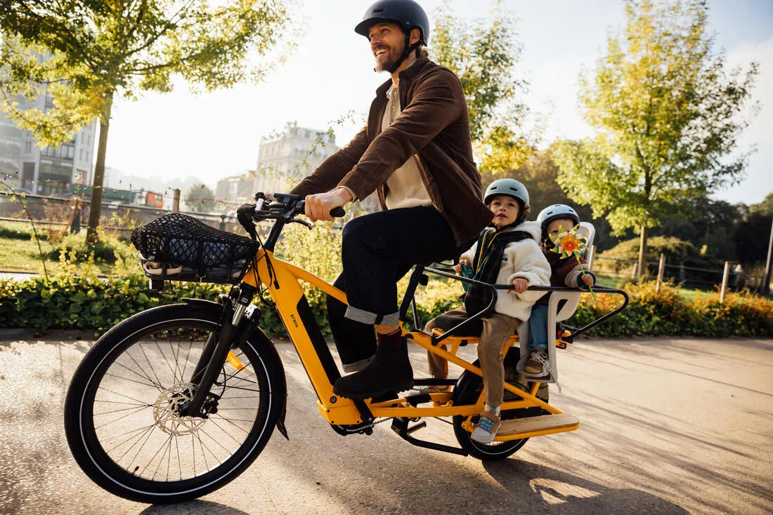 Vélo cargo électrique longtail chargement arrière R500E vert clair