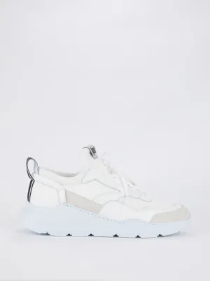 White Lace Up Platform Sneakers
