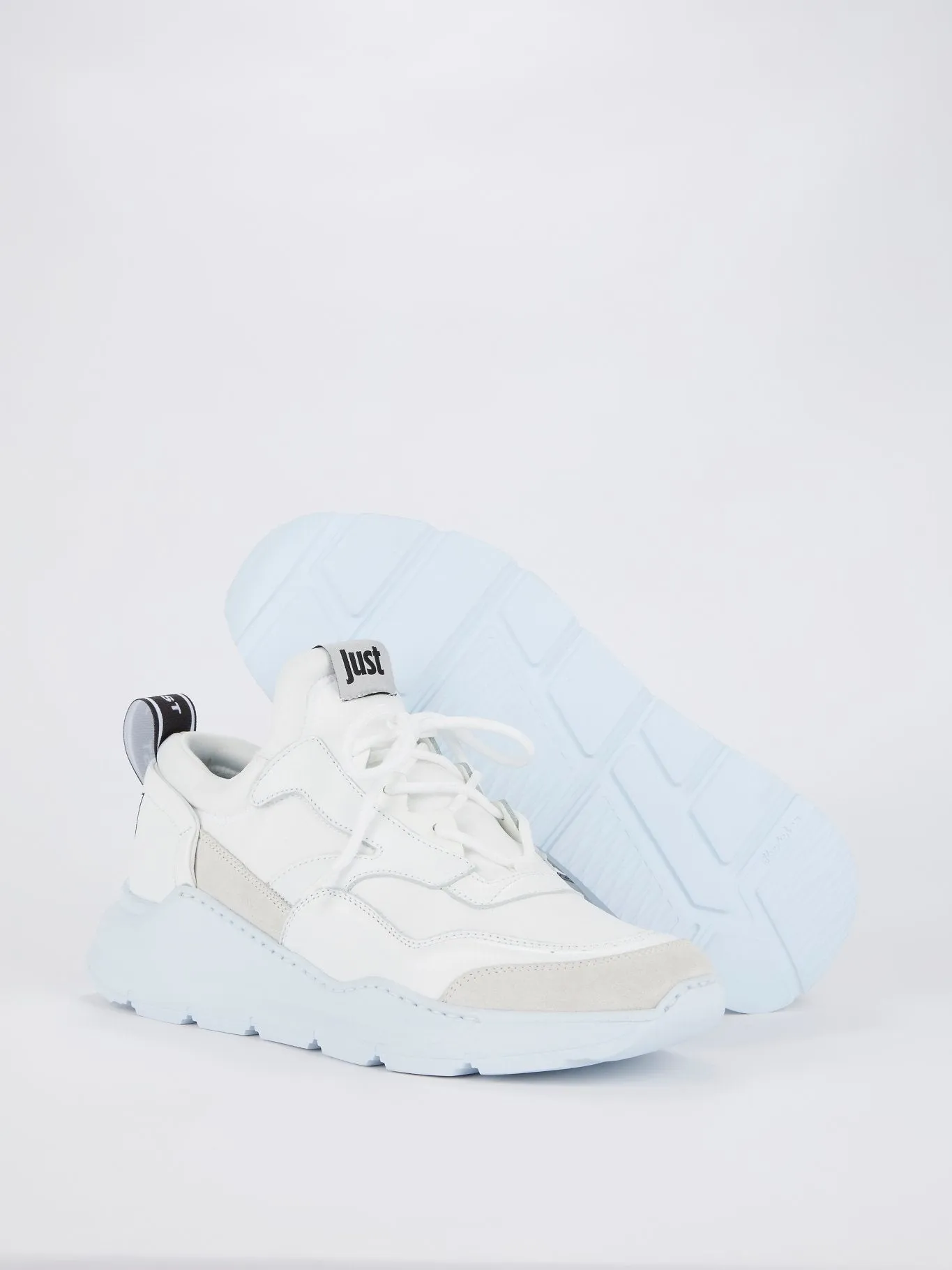 White Lace Up Platform Sneakers