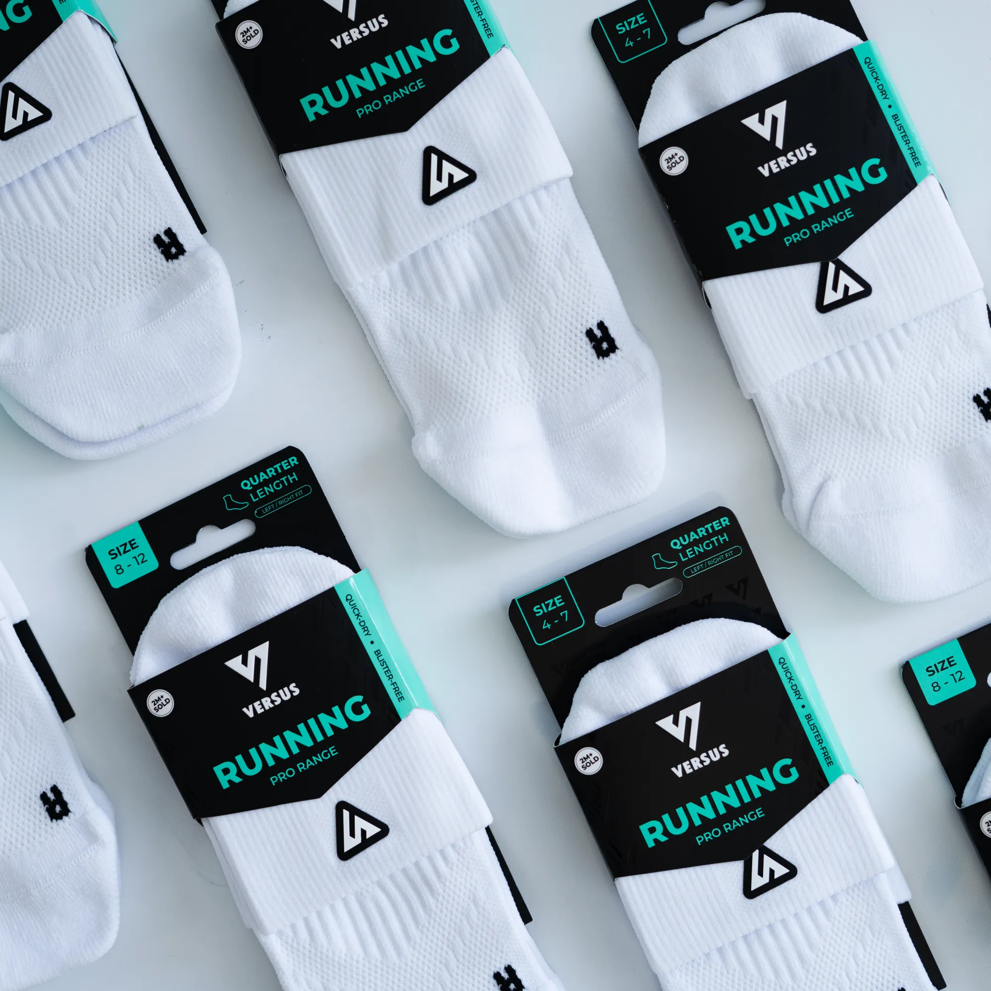 White Running Quarter Bundle (4 Pack)