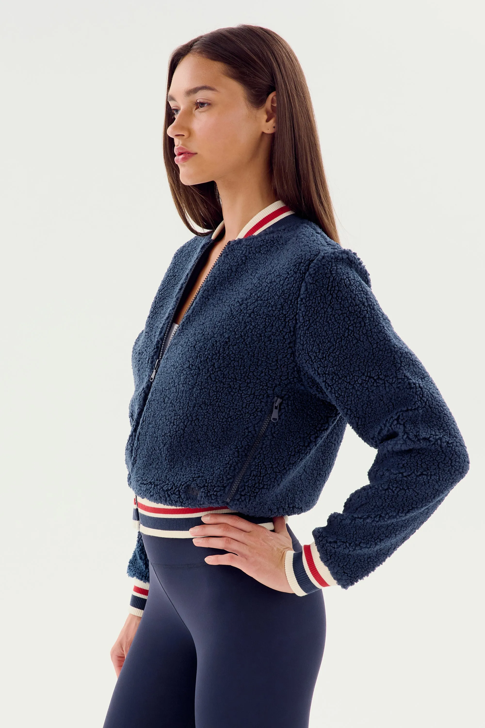 Willa Sherpa Jacket - Indigo