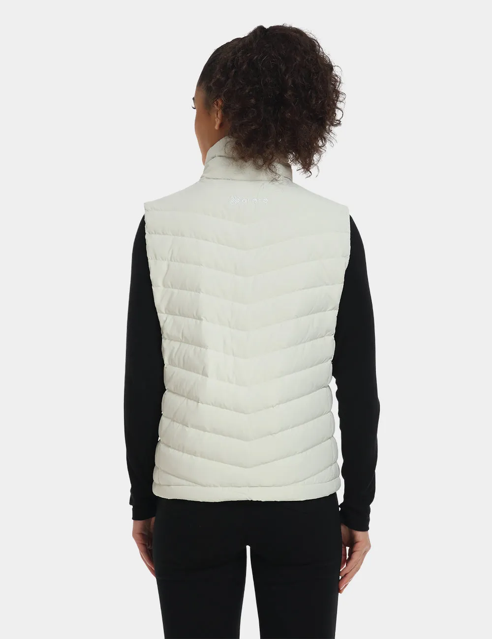 Women's Heated Lightweight Down Vest - Red/Ivory