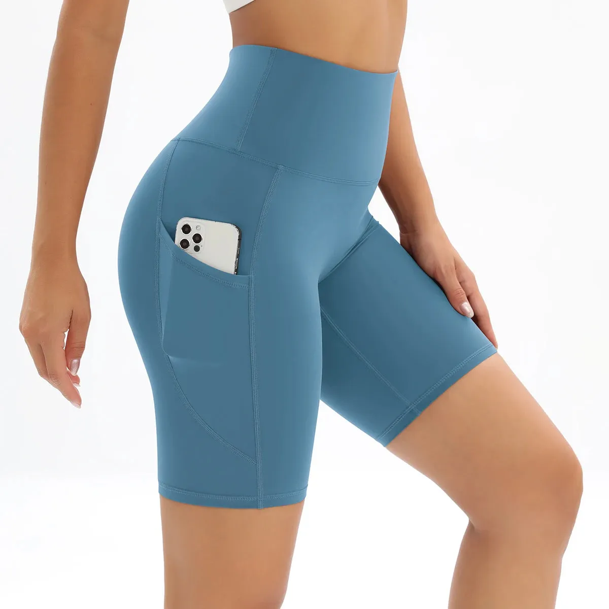 Women's High Waist Yoga Shorts with Pockets