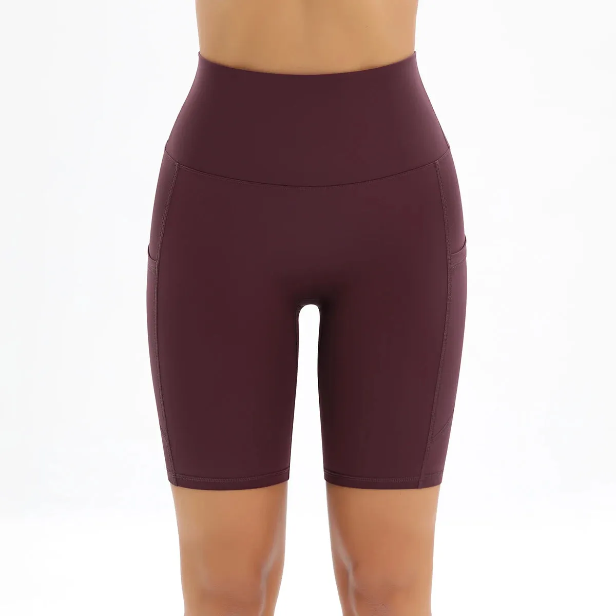 Women's High Waist Yoga Shorts with Pockets