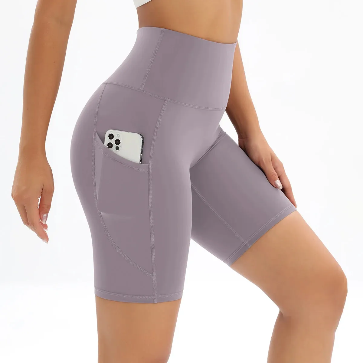 Women's High Waist Yoga Shorts with Pockets
