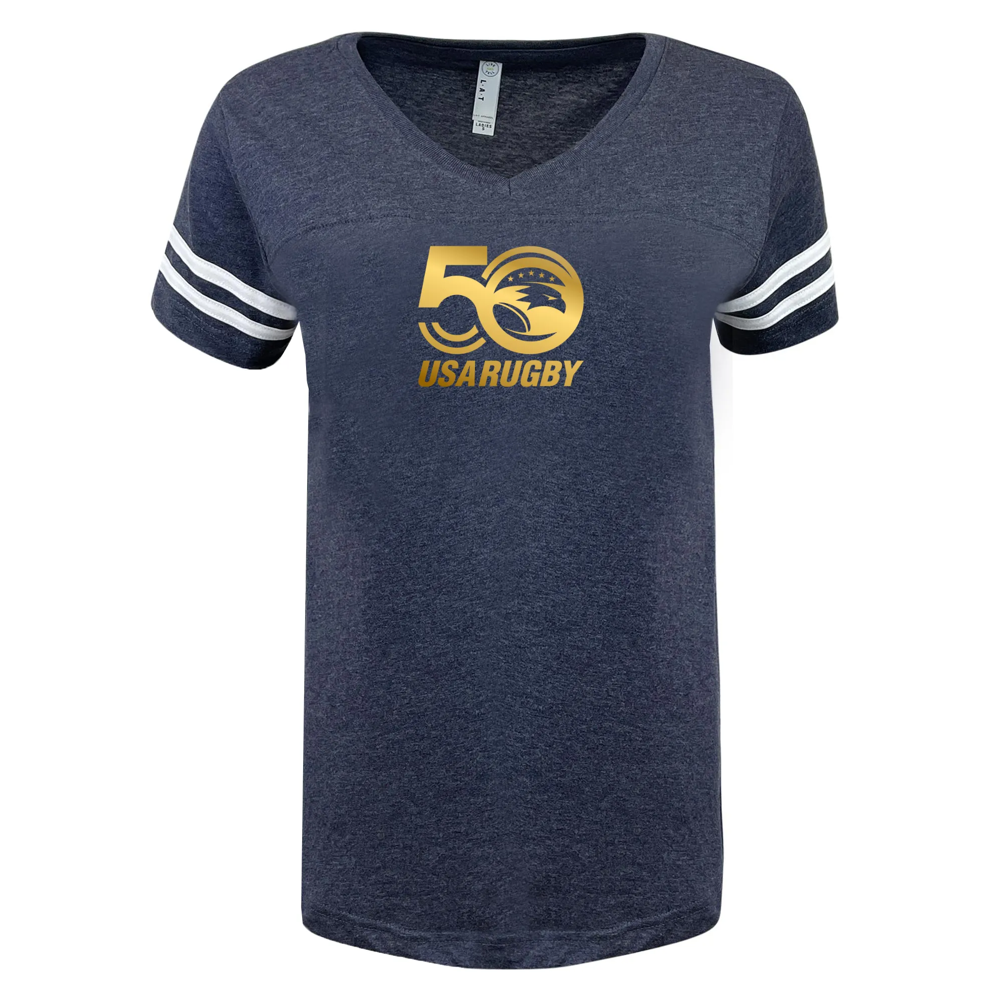 Women's USA Rugby 50th Anniversary V-Neck Football T-Shirt