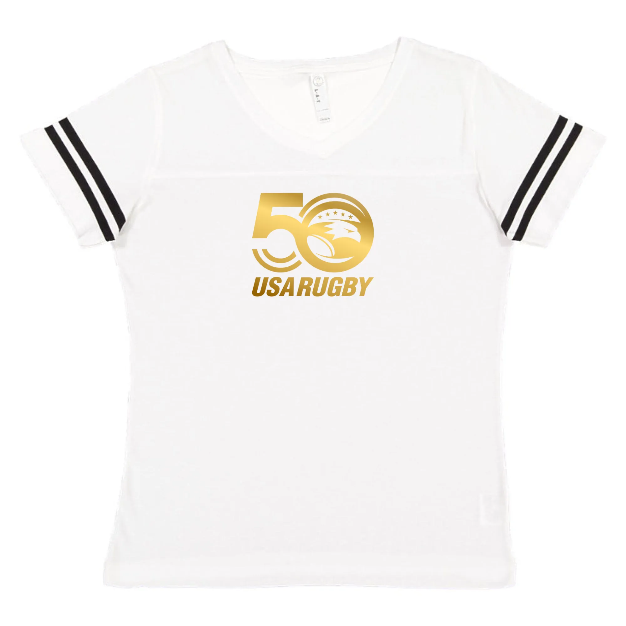Women's USA Rugby 50th Anniversary V-Neck Football T-Shirt