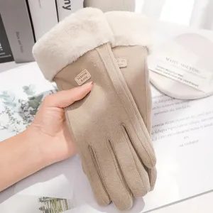 Women's Winter Plush Gloves for Outdoor Activities