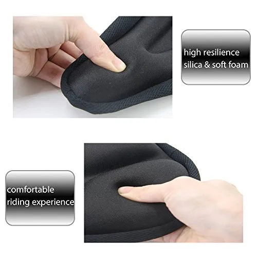WOTOW Gel Bike Seat Cover Cushion, Comfortable Silica & Foam Padded Bicycle Saddle Cushion Spin Exercise Bikes, Road Mountain Bikes, Outdoor Cycling Water & Dust Resistant Cover