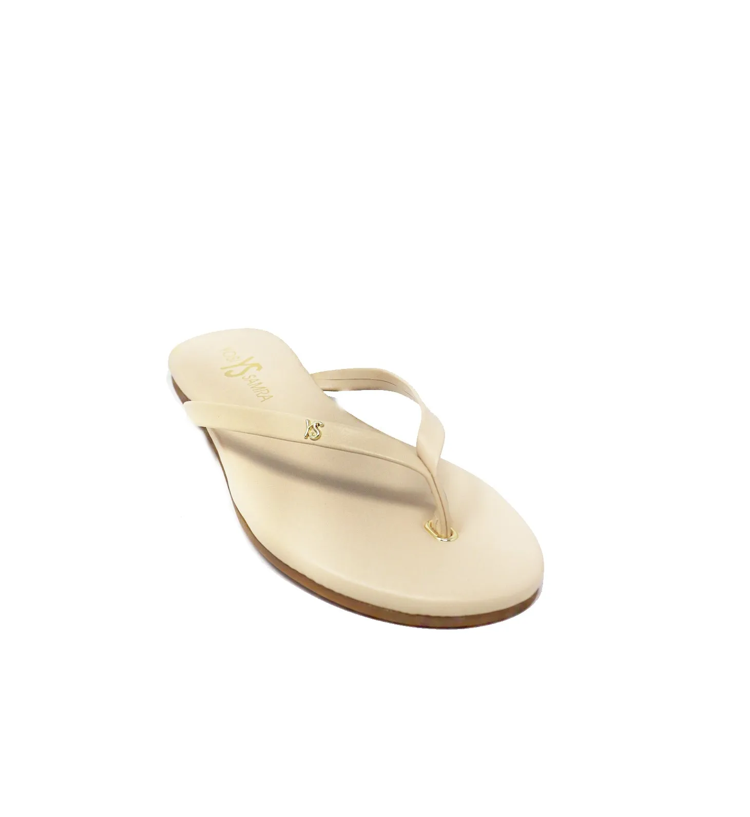 Yosi Samra Rivington Nude Leather Flip Flop