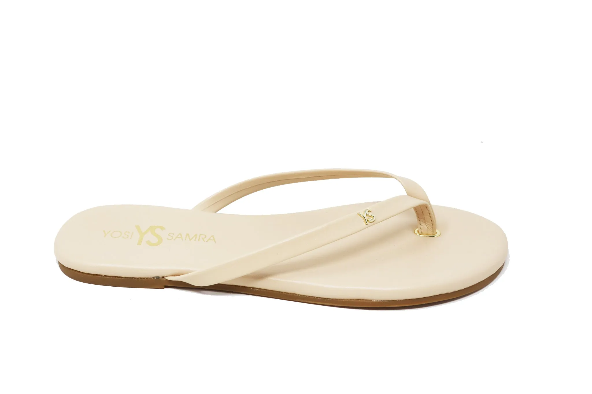 Yosi Samra Rivington Nude Leather Flip Flop