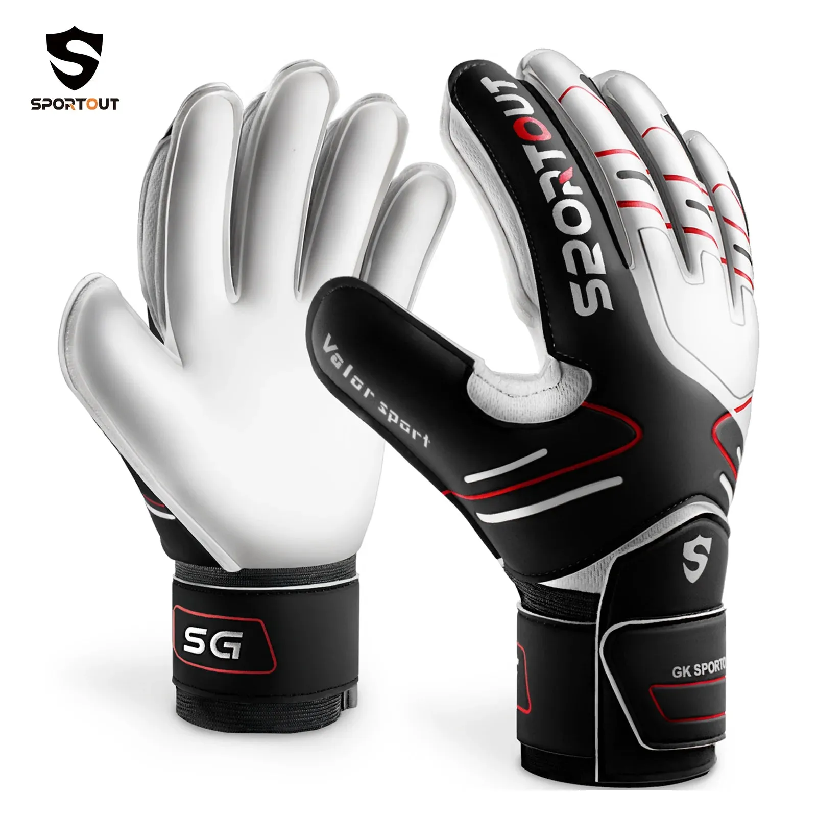 Youth & Adult Goalie Goalkeeper Gloves, 4mm Latex with Fingersaver